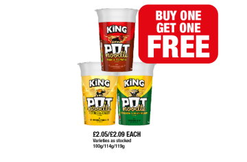 Pot Noodle Beef & Tomato, Original Curry, Chicken & Mushrooms - Buy 1 Get 1 FREE at Family Shopper