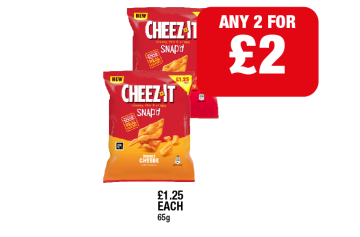Cheez It Snap'd Chilli, Double Cheese - Any 2 for £2 at Family Shopper