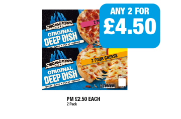 Chicago Town Original Deep Dish Pizza Pepperoni, Four Cheese - Any 2 for £4.50 at Family Shopper