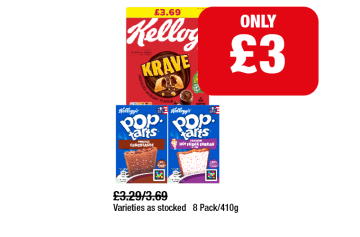 Kellogg's Krave, Pop Tarts Chocotastic, Hot Fudge Sundae - Now Only £3 at Family Shopper