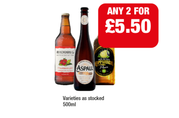 Rekorderlig, Aspall, Kopparberg - Any 2 for £5.50 at Family Shopper