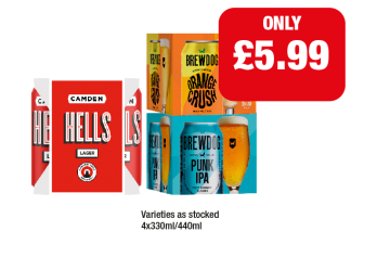 Camden Hells, Brewdog Orange Crush, Punk IPA - Now Only £5.99 at Family Shopper