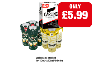 Carling, Scrumpy Jack, Strongbow - Now Only £5.99 at Family Shopper
