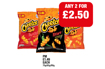 Cheetos Twisted, Fiery, Original - Now Only £2.50 at Family Shopper