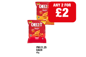 Cheez It Snap'd Double Cheese, Cheese & Chilli - Any 2 for £2 at Family Shopper