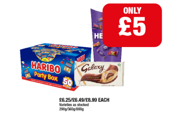 Galaxy, Haribo Party Box, Heroes - Now Only £5 at Family Shopper