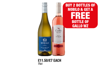 Nobilo Sauvignon Blanc, Gallo White Zinfandel - Buy 2 Bottles Of Nobilo & Get a FREE Bottle of Gallow at Family Shopper