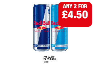 Red Bull, Sugarfree - Any 2 for £4.50 at Family Shopper