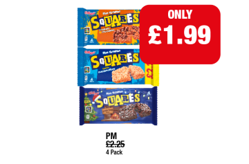 Rice Krispies Squares Caramel & Chocolate, Marshmallow, Yule Log - Now Only £1.99 at Family Shopper
