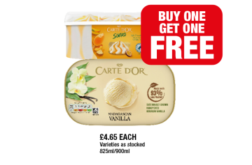 Carte D'Or Solero, Vanilla - Buy 1 Get 1 FREE at Family Shopper