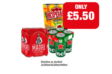Desperados, Madri, Heineken - Now Only £5.50 at Family Shopper