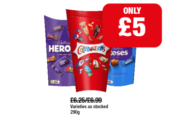 Heroes, Celebrations, Roses - Now Only £5 at Family Shopper