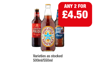 London Pride, Newcastle, Doom Bar - Any 2 for £4.50 at Family Shopper