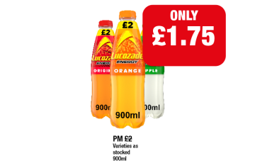 Lucozade Orange, Original, Apple - Now Only £1.75 at Family Shopper