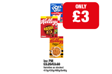 Pop Tarts Strawberry Sensations, Kelloggs Crunchy Nut, Krave - Now Only £3 at Family Shopper