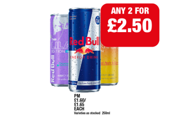 Red Bull, Ruby, Grapefruit - Any 2 for £2.50 at Family Shopper
