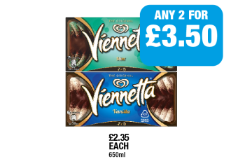 Viennetta Mint, Vanilla - Any 2 for £3.50 at Family Shopper
