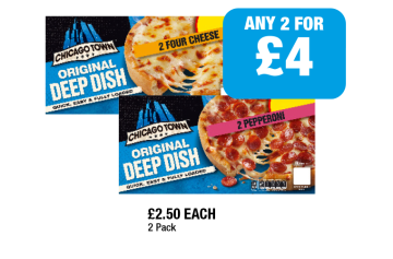 Chicago Town Pizza Original Deep Dish Loaded Cheese, Pepperoni - Any 2 for £4 at Family Shopper