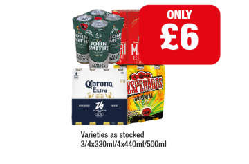 John Smiths, Madri, Corona, Desperados - Now Only £6 at Family Shopper