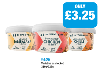 My Protein Chicken Jambalaya, Firecracker Chicken, Chipotle Red Chilli - Now Only £3.25 at Family Shopper