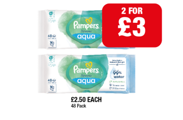 Pampers Aqua Wipes - Any 2 for £3 at Family Shopper