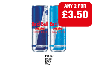 Red Bull, Sugarfree - Any 2 for £3.50 at Family Shopper