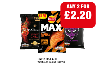 Sensation Thai Sweet Chilli, Max Paprika, Space Raiders Saucy BBQ - Any 2 for £2.20 at Family Shopper