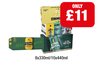 Strongbow, Brewdog Variety, Magners, John Smiths - Now Only £11 at Family Shopper