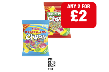 Swizzels Refreshers Choos, Drumstick Choos - Any 2 for £2 at Family Shopper