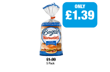 Warburtons Bagels - Now Only £1.39 at Family Shopper