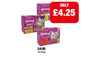 Whiskas Mixed, Chef's Choice, Meaty Meals - Now Only £4.25 at Family Shopper