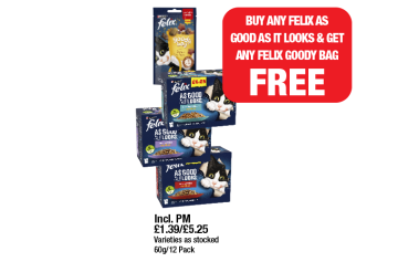Felix Goody Bag, Felix Ocean Feast Selection, Mixed Selection, Meaty Selection - Buy Any Felix As Good As It Looks & Get Any Felix Goody Bag FREE at Family Shopper