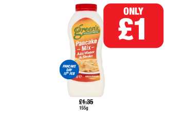 PANCAKE DAY: Green's Pancake Mix - Now Only £1 at Family Shopper