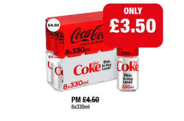 Coca Cola Zero Sugar, Diet Coke - Now Only £3.50 at Family Shopper