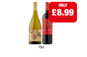 Diablo Chardonnay, Dark Red - Now Only £8.99 at Family Shopper