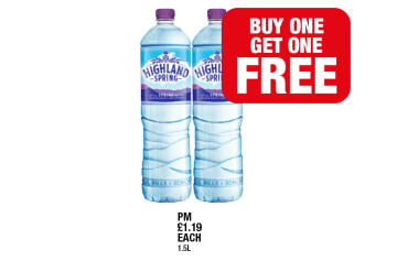 Highland Spring - Buy 1 Get 1 FREE at Family Shopper