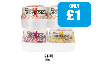 Nomadic Strawberry, Double Choc, Blackcurrant & Blueberry, Chocolate & Honeycomb - Now Only £1 at Family Shopper