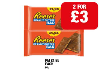 Reese's Peanut Butter Bar - Any 2 for £3 at Family Shopper