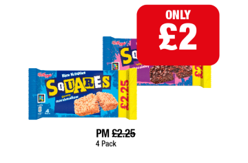 Rice Krispies Squares Marshmallow, Chocolatey - Now Only £2 at Family Shopper