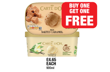 MEGA DEALS: Carte D'Or Salted Caramel, Vanilla - Buy 1 Get 1 FREE at Family Shopper