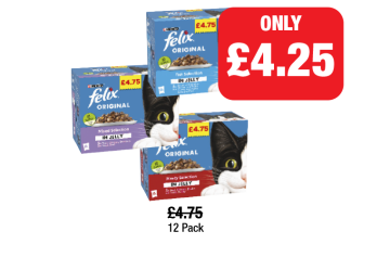 Felix Original Selection Fish, Mixed, Meaty - Now Only £4.25 each at Family Shopper