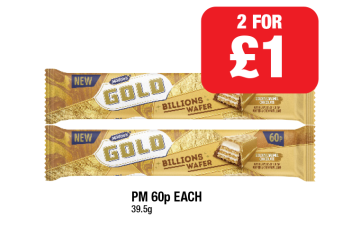 Gold Billions Wafer - 2 for £1 at Family Shopper