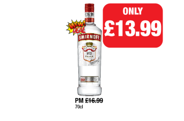 MEGA DEALS: Smirnoff Vodka - Now Only £13.99 at Family Shopper