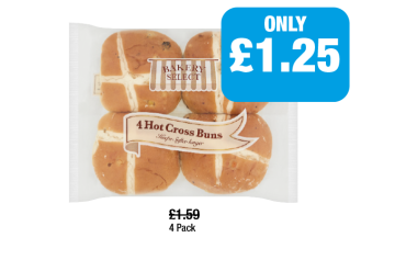Bakery Select Hot Cross Buns - Now Only £1.25 at Family Shopper