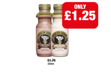 Shaken Udder Chocolush, Vanilalicious - Now Only £1.25 at Family Shopper