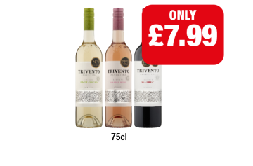 Trivento Pinot Grigio, Malbec Rosé, Malbec - Now Only £7.99 at Family Shopper