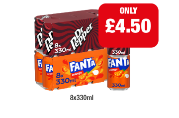 Dr Pepper, Fanta Orange - Now Only £4.50 at Family Shopper