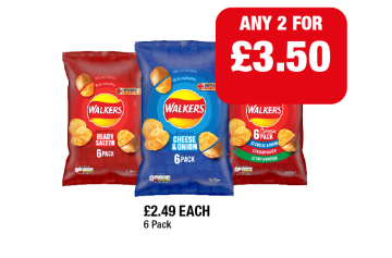 Walkers Ready Salted, Cheese & Onion, Variety Pack - Any 2 for £3.50 at Family Shopper
