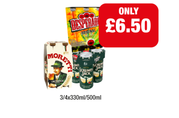Desperados, Moretti, Scrumpy Jack - Now Only £6.50 at Family Shopper
