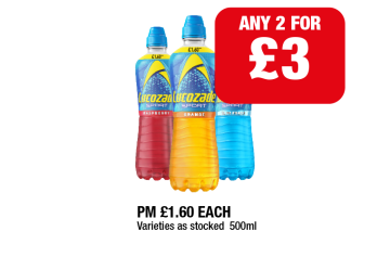 Lucozade Sport Raspberry, Orange, Blue Force - Any 2 for £3 at Family Shopper